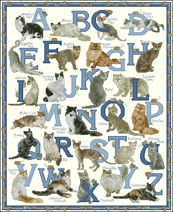 Высококачественный Набор для вышивки крестиком с надписью Cat Kitty|letter gift|letter punchletter
