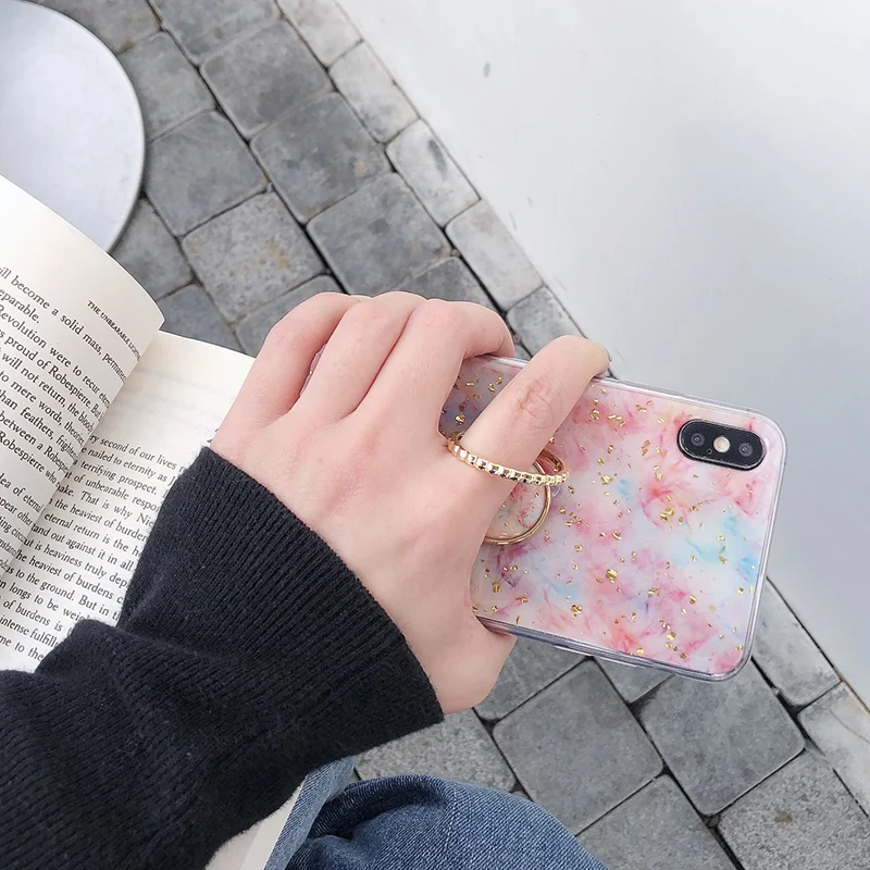 Чехол для телефона с золотой фольгой блестящий Мраморный чехол iPhone XR XS Max X