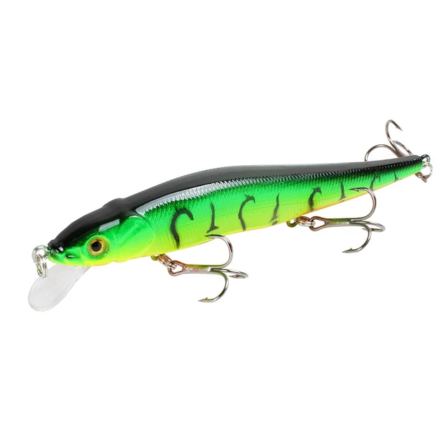 1pcs Fishing Lure 115mm/14g Minnow Crankbait Wobblers 3D Eyes Perch Artificial Bait Pike Carp Bait Swim Bait Fishing Pesca 3