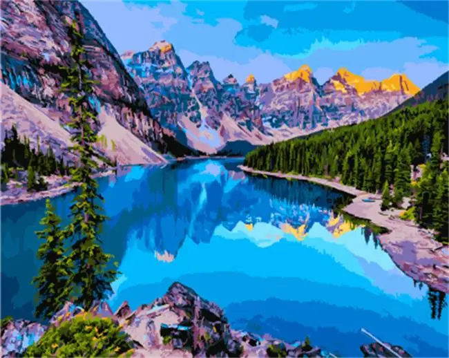 

DRAWJOY Framed Pictures DIY Painting By Numbers Landscape Home Decoration For Living Room DIY Digital Canvas Oil Painting