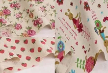 24 × 25センチ3ピースヴィンテージ雑貨ピンクフラワーグリーンリーフストロベリーコットンリネン生地diyコットンリネン生地