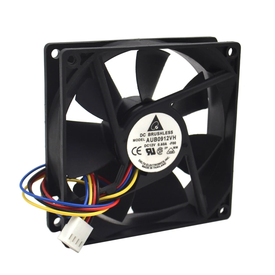 1 pcs دلتا AUB0912VH 9 cm 90mm 90*90*25 MM 9225 DC 12 V 0.60A 4 -دبوس pwm الكمبيوتر وحدة المعالجة المركزية مراوح التبريد
