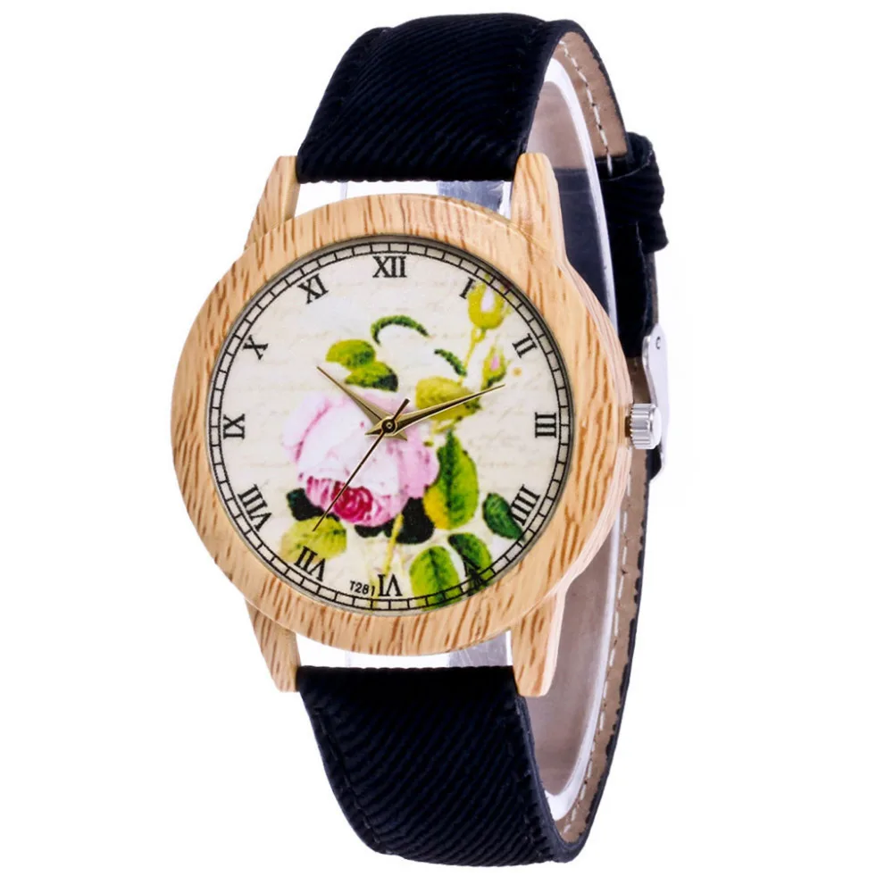 Новые женские часы браслеты винтажные Ретро браслет часы женские цветы ретро женские кварцевые из искусственной кожи платье наручные часы