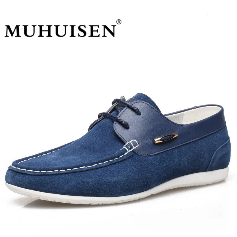 

MUHUISEN Men's Casual Shoes Autumn Genuine Leather Shoes Men Loafers Moccasins Male Spring Cow Suede Driving Shoes