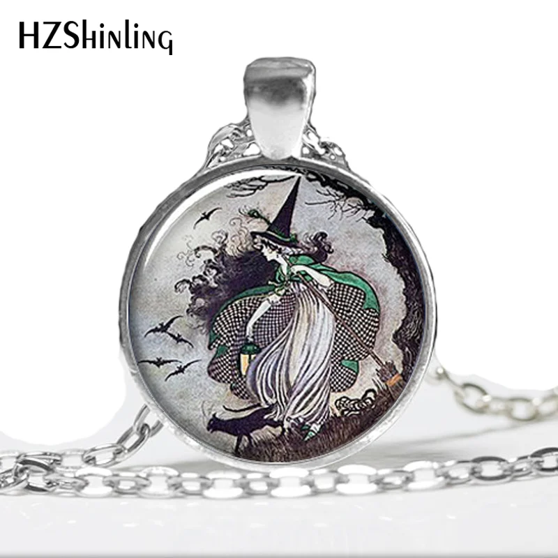 

HZ--A304 Fairytale Witch pendant, witch necklace resin pendant, witch jewelry, Halloween jewelry HZ1