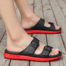 Летние мужские пляжные тапочки модные туфли, сделанные из винипласта мужские пляжные сандалии на открытом воздухе Повседневное прогулочная Пляжные сланцы Мужская обувь