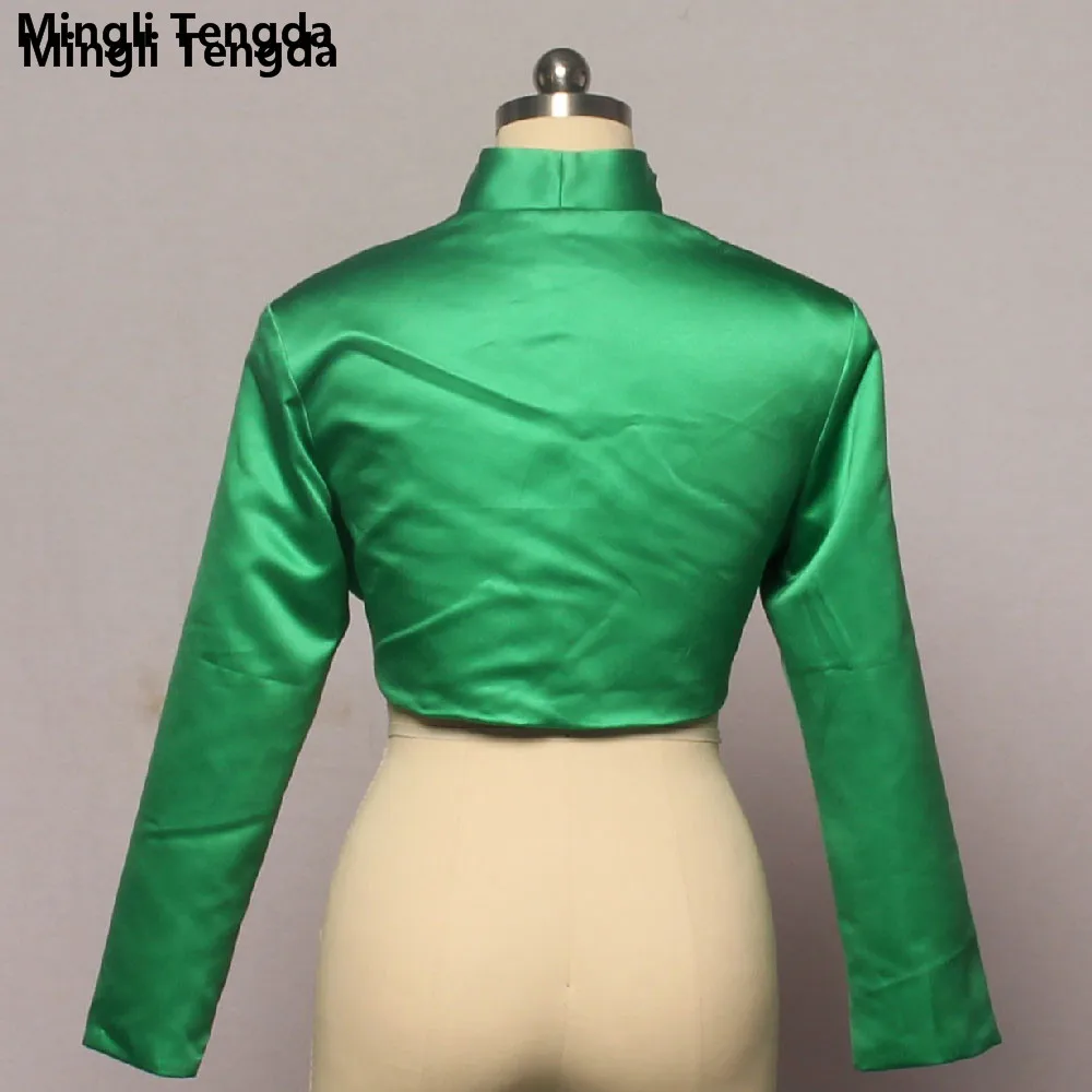 Mingli Tengda Stain Green Wedding Bolero Wraps Bridal Jacket Cape