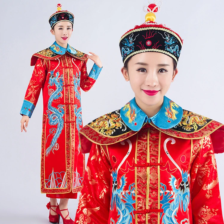 ドラゴン中国伝統皇帝衣装古代女王ダンスコスプレ衣装女性清王朝服チャイナ付き帽子 Clothing Fabric Cheongsam Menclothing For Muslim Women Aliexpress