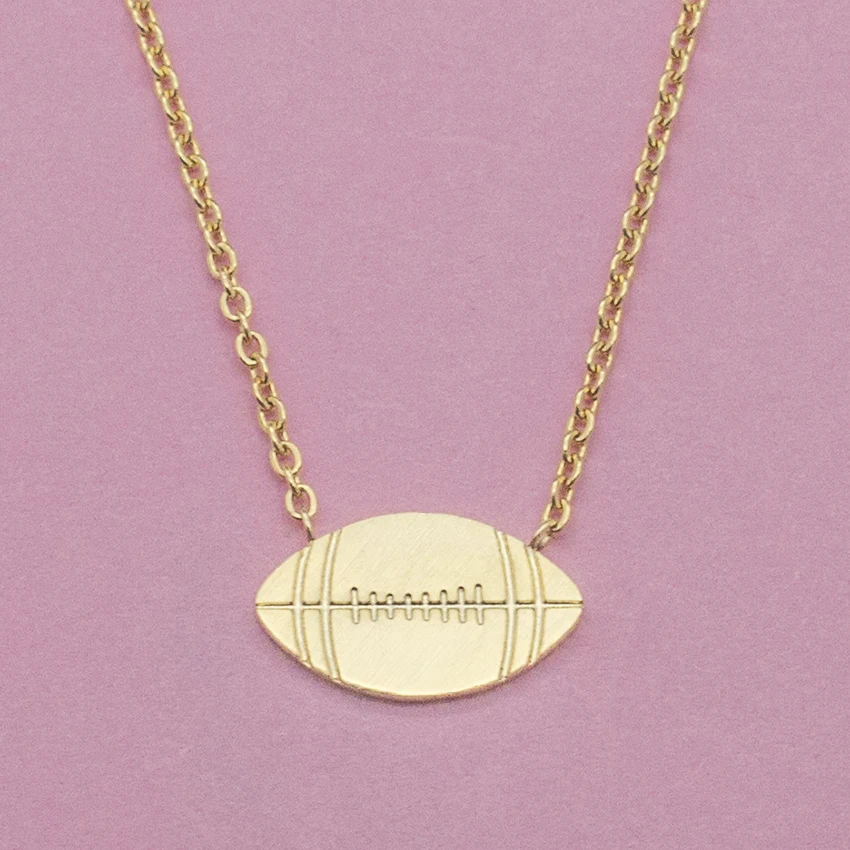 Delicate Rugby Ball Pendant Necklace Stainless Steel Sport Jewelry Memorial Friendship Collar Colar De Plata Necklaces Collier