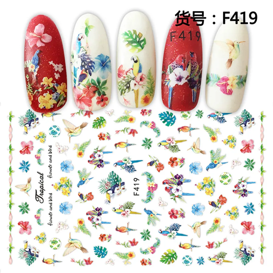 

1Sheets 3D Embossed Nail Sticker Flower Adhesive DIY Manicure Slider Nail Art Tips Decorations Decals Transfer Sticker Manicure