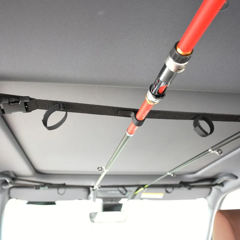 

Adjustable Rod Hold Belt Fishing VRC Vehicle Rod Carrier Rod Holder Belt Strap With Tie Suspenders Wrap Fishing Accessories