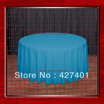 

Hot Sale 132" R Turquoise Round Table Cloth Polyester Plain Table Cover for Wedding Events &Party Decoration(Supplier)