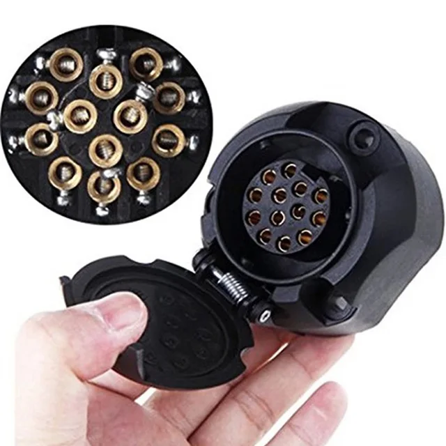 13Pin Car Euro Towing Plug Sockets 13Pin Trailer Socket 13Pole Socket 12V Towbar Towing Caravan 13Pin Car Euro Towing Plug Sockets 13Pin Trailer Socket 13Pole Socket 12V Towbar Towing Caravan