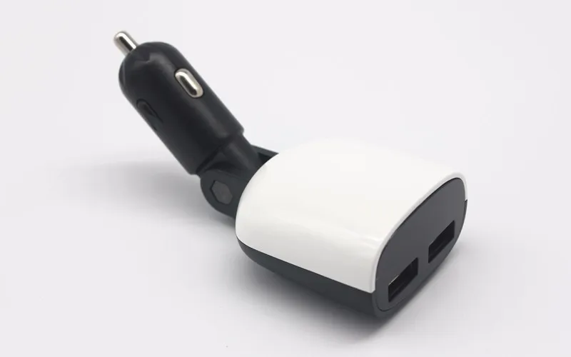 Автомобильный Зарядное устройство с двумя портами USB 5В адаптер 2.4A+ 1A СВЕТОДИОДНЫЙ монитор Дисплей планшет автомобильный-Зарядное устройство для gps навигации