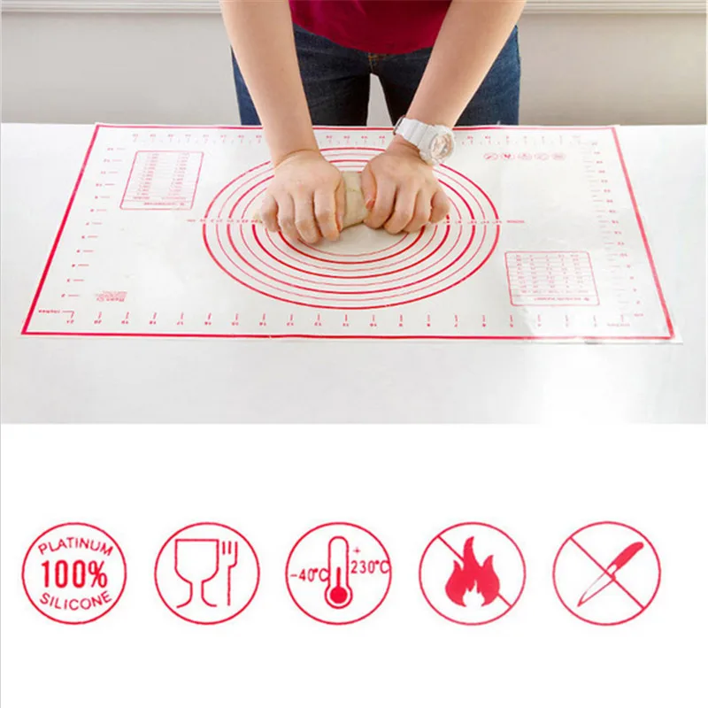 

Non Stick Silicone Baking Mat Pad Baking Sheet Glass Liners Rolling Pastry Pizza Scales Kitchen Cake Sugar Craft Tools 26*29cm