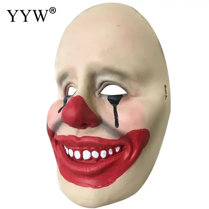 Smiley Face Clown Mask Halloween Mascaras Latex Masks For Fool'S Day Masquerade Party Horror Elastic Band Masks Funny Costume