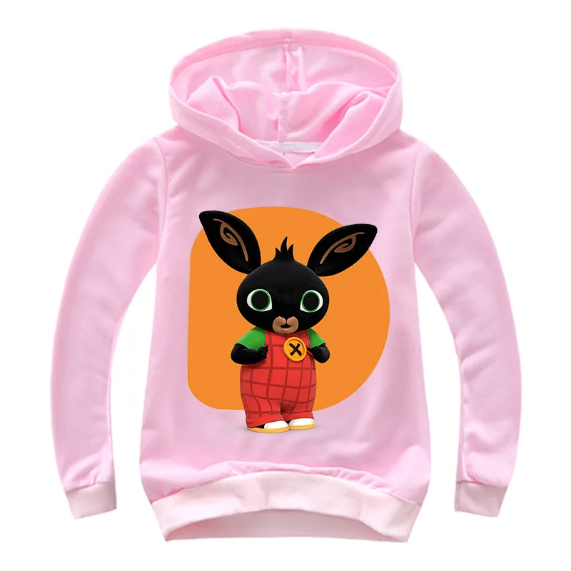 Детская футболка на возраст от 2 до 14 лет толстовки с капюшоном Bing Bunny футболка с длинными рукавами и рисунком кролика для мальчиков и девочек, пальто детский топ, футболка, свитшот для новорожденного - Цвет: style 1