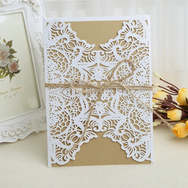 10pcs wedding invitation card kit with envelopes seals personalized