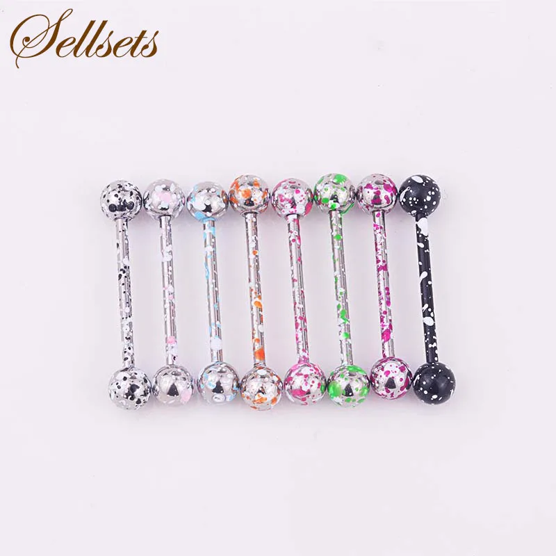 Штанга Sellsets Mix из нержавеющей стали для пирсинга языка промышленная пирсинг