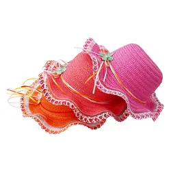Соломенные шляпы детские украшения для девочек летняя кепка детская шляпа от солнца для девочки Кепка с покрывалом для От 3 до 6 лет Детская