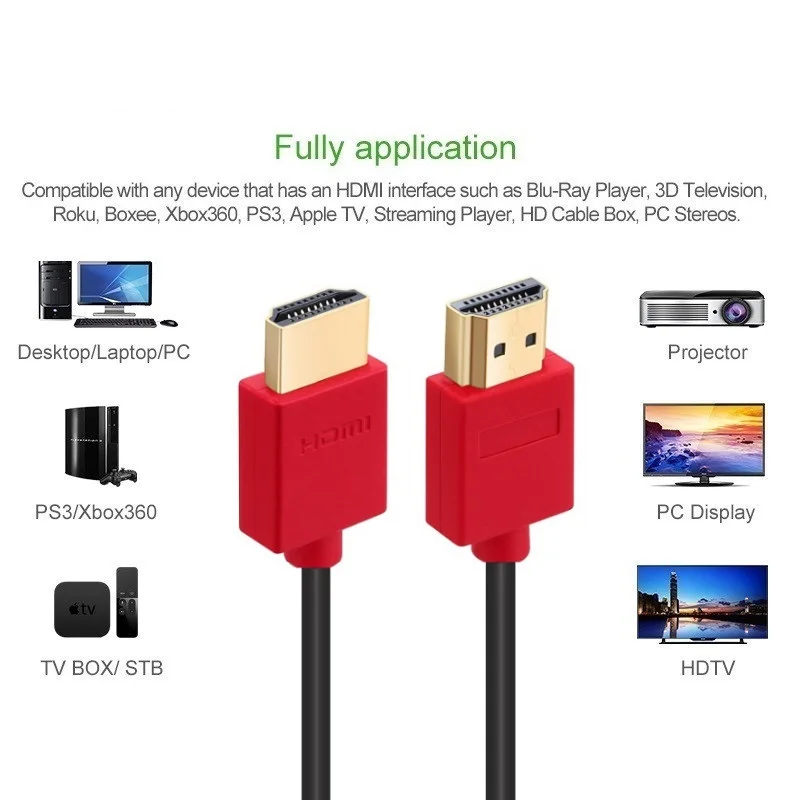 Кабель HDMI 2 фута 3 фута 1 М 1,5 м 2 м 3 м 5 м 3 фута 6 футов высокая скорость 18 Гбит/с Ethernet HDMI кабель 1,4 Версия 1080P 3D для HDTV xbox компьютера