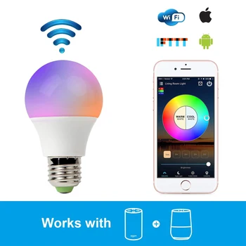 

E27 E26 WIFI RGB RGBW LED Bulb 4.5W 7W Wifi Smart Multi-Color LED Bulb led Lamps for Alexa Google Home App Remote WIFI RGB RGBW