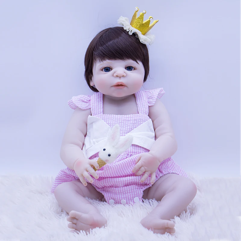 

57cm Little fairy Baby Reborn Doll whole Silicone Body Bebe Doll Kit DIY Toys for sale Lifelike Soft pink clothes Princess girl