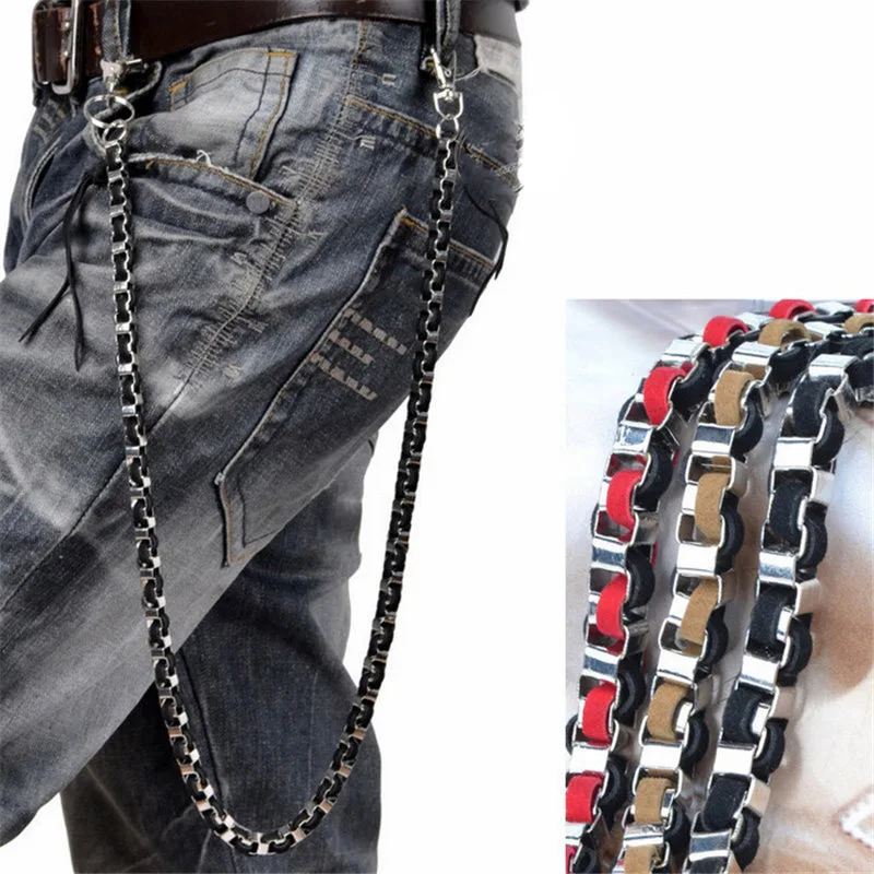 Biker Wallet Chains Leather Women Belt Chain Rock Punk Steel Motorcyle HipHop Pant Jean Wallet ...