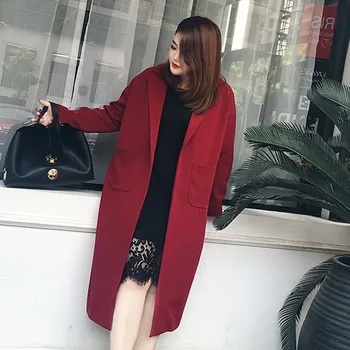 

New Windbreaker Female 2020 Spring Autumn Long Trench Coat For Women Korean Leisure Chic Loose Ladies Red Coat Overcoats AA67