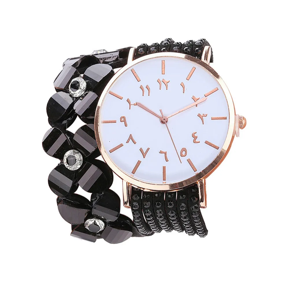 

CCQ Beautiful Fashion Bracelet Watch Ladies Watch Round Creative Arabic Numerals Ladies Watches Women CasualSteel Mesh Band saat