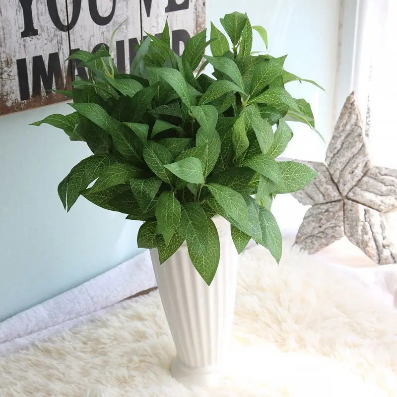 

7 Heads Zebra Leaf Artificial Plants Fake Fern Green Leaf Tree Plant for home garden decorations