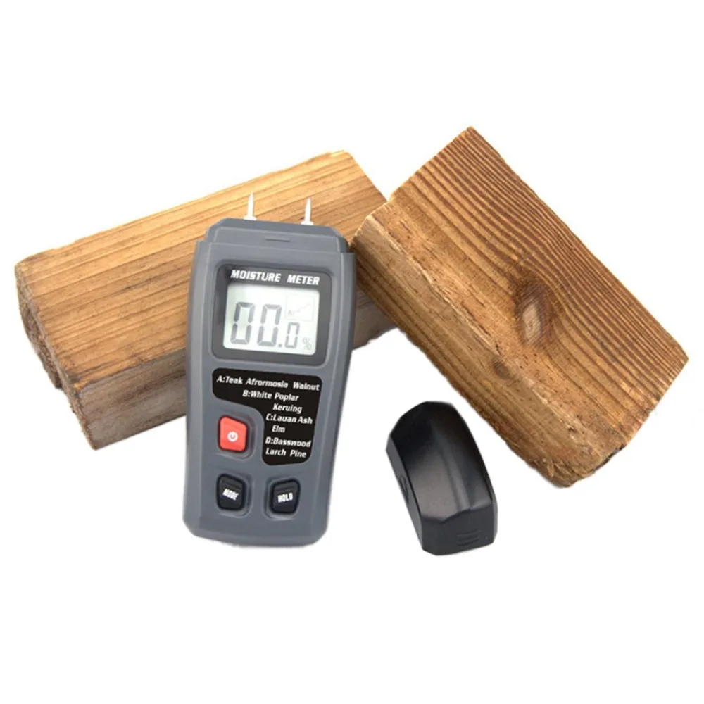 Portable Two Pins Digital Wood Moisture Meter 0-99.9% Humidity Tester Timber Damp Detector with Large LCD Display | Инструменты