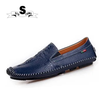 

Men Genuine Leather Shoes Black Shoe Handmade Soft Breathable Moccasins Flats Slipe On Driving Walking Shoes tm0042