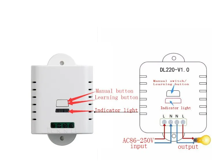 AC85V 110 V 120 V 220 V 250 V 1CH Беспроводной дистанционного Управление переключатель Системы Приемник & 4 шт. нажатием одной кнопки водонепроницаемый