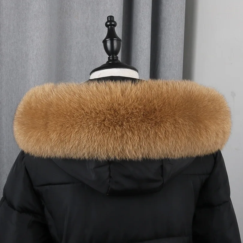 winter new fashion men and women models real fox raccoon fur collar cap collar - Цвет: Светло-фиолетовый