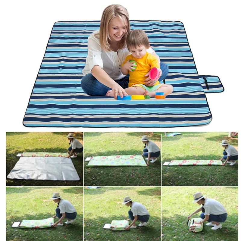 200x200 см водонепроницаемый складной коврик для пикника на открытом воздухе, Кемпинг, пляж, влагостойкое одеяло, портативный походный коврик, походный пляжный коврик