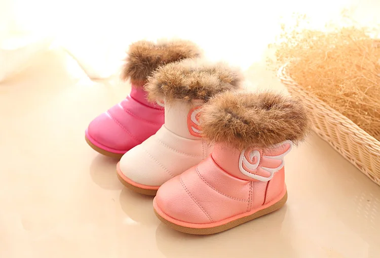 Малышей ботинки для девочек обувь для детей принцесса Девичьи зимние сапоги Детские зимние штаны с мехом толстые теплые детские высокие ботильоны