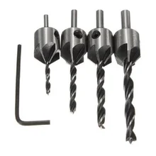 High quality HSS 5 Flute Countersink Drill Bit Set Drill Press Set Chamfer Reamer Woodworking Power Tools 3mm-6mm 4pcs High quality HSS 5 Flute Countersink Drill Bit Set Drill Press Set Chamfer Reamer Woodworking Power Tools 3mm-6mm 4pcs