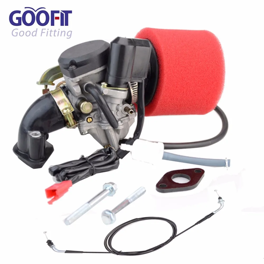 GOOFIT карбюратор воздушный фильтр впускной Maniold Дроссельный кабель для GY6 50cc