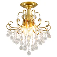 Modern Led Ceiling Light Black Gold Iron Lights Crystal Lamp E14 LED Bulbs Hanging Flower With Light Led Fixture K9 Crystal modern round ceiling light with k9 crystal for bedroom lighting led ceiling lamp kitchen hanging lamp e14 bulb