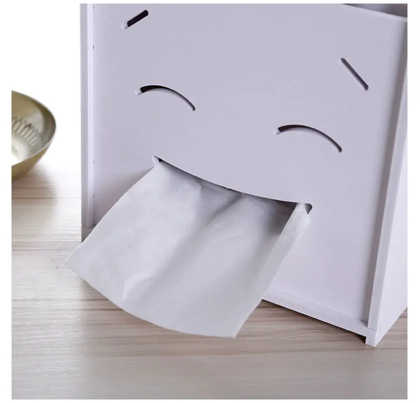 Diy улыбка модель Косметика Коробка для хранения водостойкий настольный коробка для салфеток коробка ремесла мульти-функциональный стеллаж для хранения домашнего декора