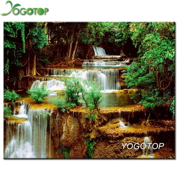 

Diy diamond painting Handmade cross stitch kit waterfall Diamond embroidery 3D square Diamond Mosaic pasted full painting GT529