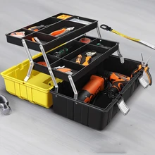 17 дюймов пластиковый ящик для инструментов многослойный ящик для хранения Портативный большой чехол для инструментов аппаратный ящик для инструментов для ремонта автомобиля утолщенный анти-осенний ящик для инструментов