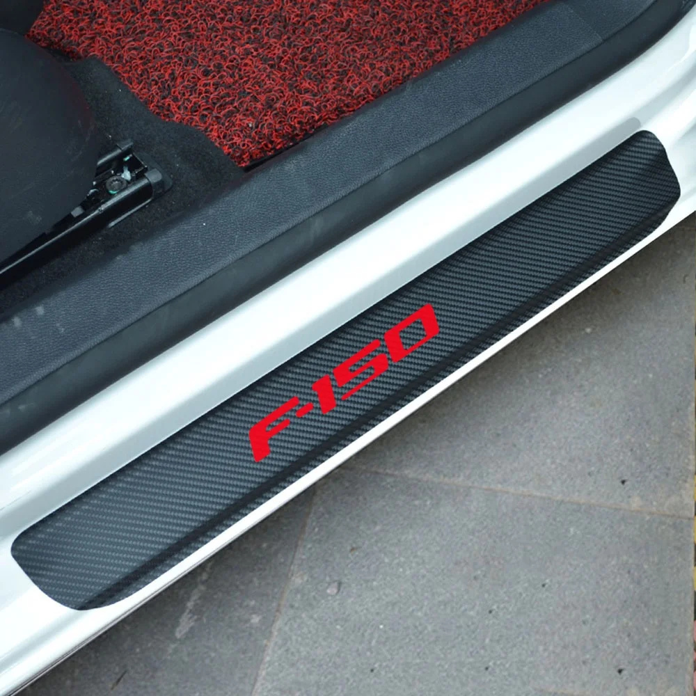 Автомобильные наклейки s и Переводные картинки виниловые наклейки из углеродного волокна для автомобильных порогов защитная накладка для FORD F-150 автомобильные аксессуары - Название цвета: red