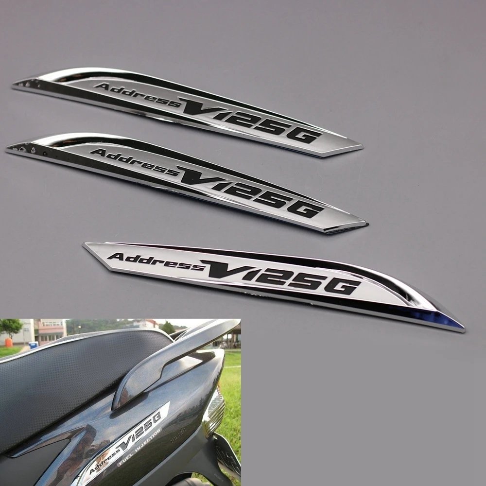 

Motorcycle 3D Chrome Emblem Badge Decal Body Stickers For Suzuki Address V125G
