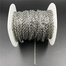 10 метров/ширина рулона 2 мм 3 мм ожерелья из нержавеющей стали цепи объемные металлические звенья цепи для фурнитура для браслетов Diy Изготовление ювелирных изделий