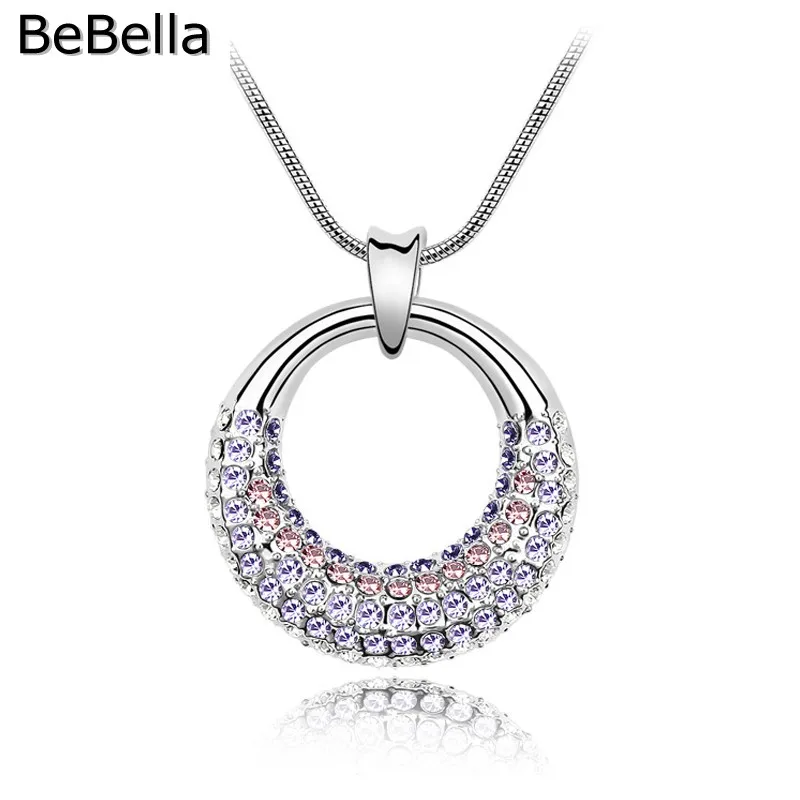 Женское колье BeBella с подвеской из чешского хрусталя подарок для женщин|circle pendant