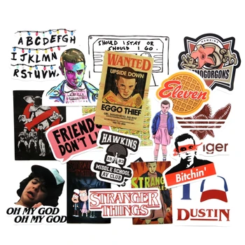 

19 Pcs/lot American Montauk Stranger Things Funny Sticker Decal For Car Laptop Bicycle Motorcycle Notebook Waterproof Stickers