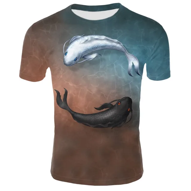 2019 new men leisure 3d printing t shirt, funny fish pattern printed men's and women's tshirt Hip hop T-shirt print t-shirt      4