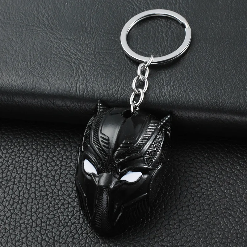 

Hot American Captain Civil War Keychain Black Panther Mask Keyring The Avengers 3 Infinity War Key Chain for Women Men Jewelry